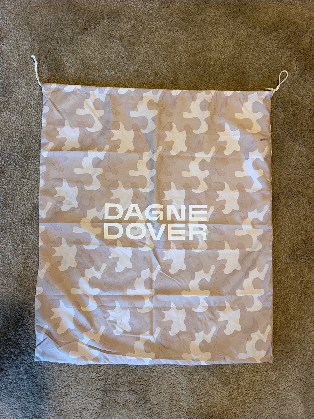 Dagne Dover Extra Large Tan Camo Drawstring Dust Bag